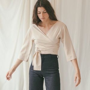 Ozma Of California Silk Wrap Shirt (Olive green)